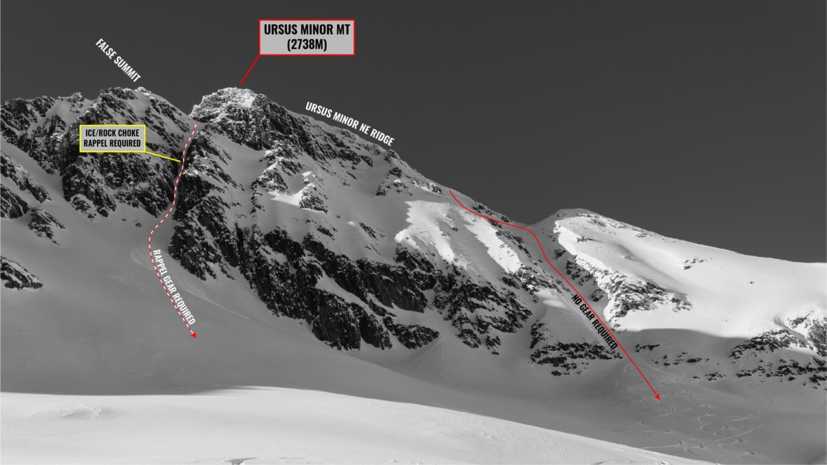 two ursus minor se couloir routes with overlay